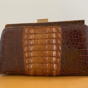 Vintage crocodile clutch